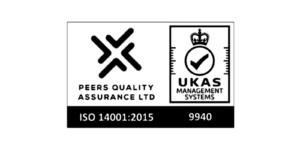 Peers Quality Assurance ISO 140012015 and UKAS Management Systems badge - Delton Contacts Services Limited