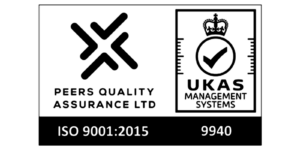 Peers Quality Assurance ISO 90012015 and UKAS Management Systems badge - Delton Contacts Services Limited